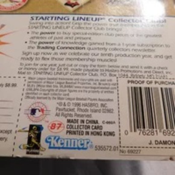 Johnny Damon Royals Starting Lineup Action Figure 1997 Vintage - Picture 5 of 6